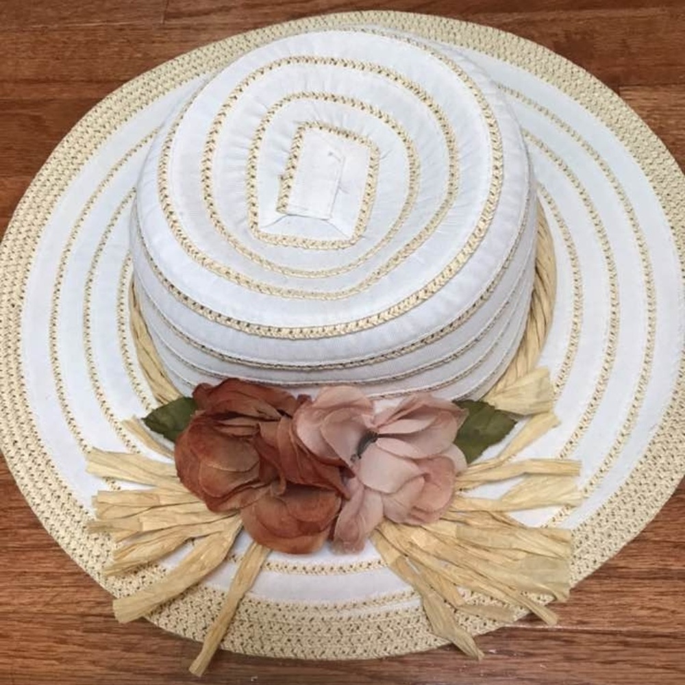 Straw Panama Floral Beach Sun Hat